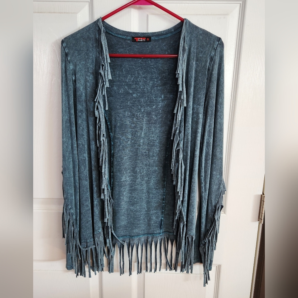 Sperry Blue Fringe Women's Sweater